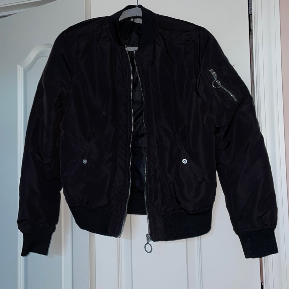 Black Bomber Jacket Never Worn - image 1